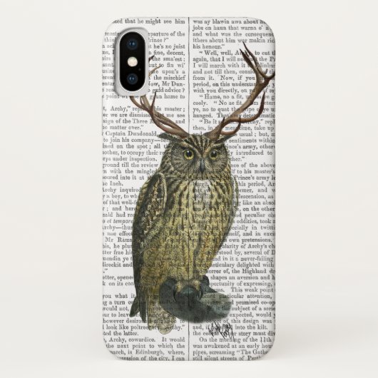 Owl met Antlers vlakte 2 Case-Mate iPhone Case (Achterkant)