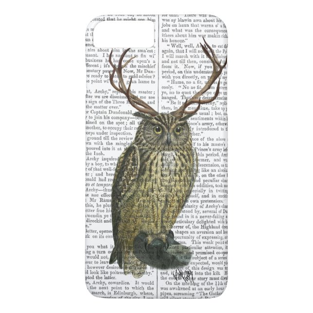 Owl met Antlers vlakte 2 Case-Mate iPhone Hoesje (Achterkant)