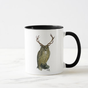 Owl met Antlers vlakte 2 Mok