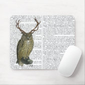 Owl met Antlers vlakte 2 Muismat (Met muis)