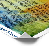 Owl met blauw en Oranje Poster (Hoek)