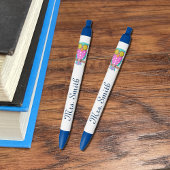 Owl met bloeiende ogen gepersonaliseerde lerarenpe blauwe inkt pen