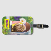 Owl met bloem in brievenbus bagagelabel (Voorkant (horizontaal))
