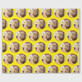 Owl met bloem in brievenbus cadeaupapier (Vlak)