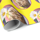 Owl met bloem in brievenbus cadeaupapier (Rol Hoek)