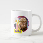 Owl met bloem in brievenbus grote koffiekop (Rechts)