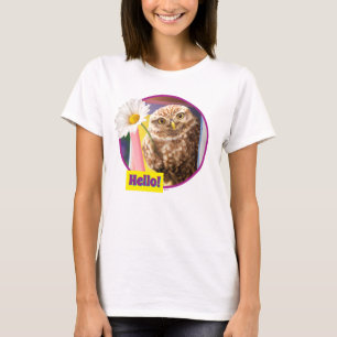 Owl met bloem in brievenbus t-shirt