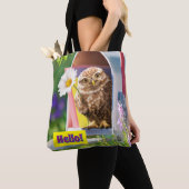 Owl met bloem in brievenbus tote bag (Dichtbij)