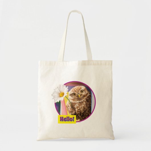 Owl met bloem in brievenbus tote bag (Voorkant)