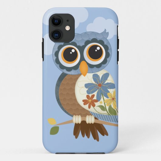 Owl met  bloemen Case-Mate iPhone case (Achterkant)