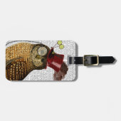 Owl met bovenste hak 3 bagagelabel (Voorkant horizontaal)