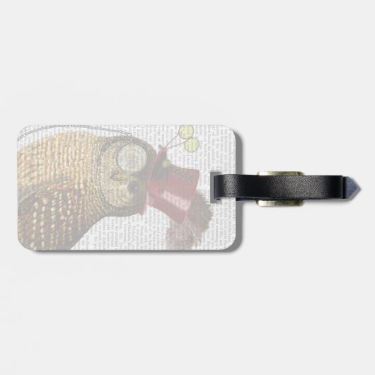 Owl met bovenste hak 3 bagagelabel (Achterkant horizontaal)