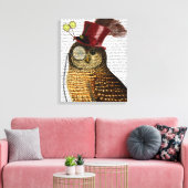 Owl met bovenste hak canvas afdruk (Insitu (Woonkamer))