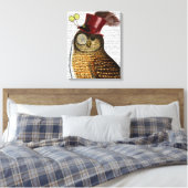 Owl met bovenste hak canvas afdruk (Insitu (Slaapkamer))