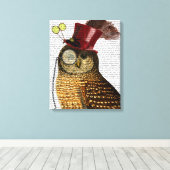 Owl met bovenste hak canvas afdruk (Insitu (Houten vloer))