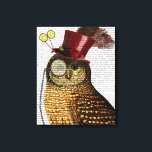 Owl met bovenste hak canvas afdruk<br><div class="desc">Gezelschapsdieren</div>