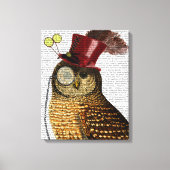 Owl met bovenste hak canvas afdruk (Voorkant)