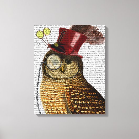 Owl met bovenste hak canvas afdruk (Voorkant)