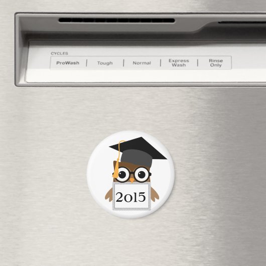 Owl met bril | Klasse 2015 Afstuderen magneet (Insitu (Vaatwasser))
