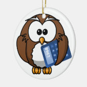 Owl met Calculator, wiskunde, student, boekhouding Keramisch Ornament (Links)