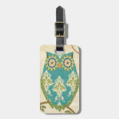 Owl met Circulaire Patronen Bagagelabel (Voorkant verticaal)