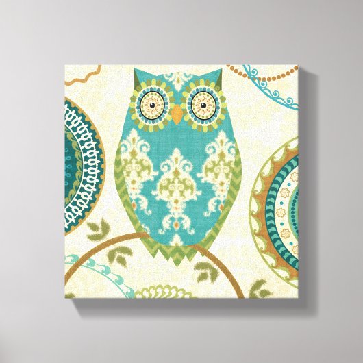 Owl met Circulaire Patronen Canvas Afdruk (Voorkant)