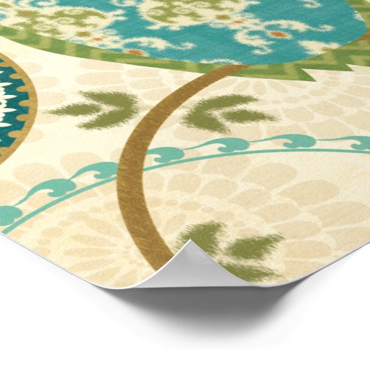 Owl met Circulaire Patronen Poster (Hoek)