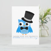 Owl met de hoogste Uitnodiging van het Baby shower (Staand voorkant)