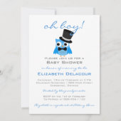 Owl met de hoogste Uitnodiging van het Baby shower (Achterkant)