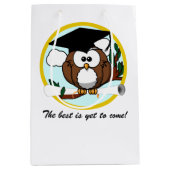 Owl met Diploma Afstuderen Medium Cadeauzakje (Voorkant)