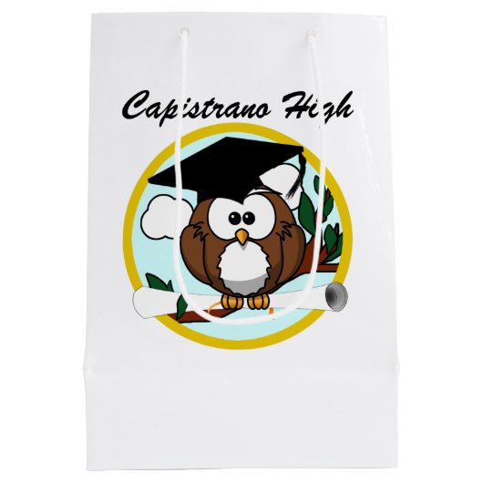 Owl met Diploma Afstuderen Medium Cadeauzakje (Achterkant)