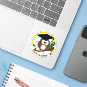 Owl met Diploma Afstuderen Sticker (Laptop met iPhone)