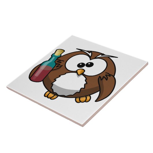 Owl met fles tegeltje (Zijkant)
