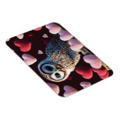 Owl met Fuzzy Hearts Magnet Magneet (Rechterzijde)