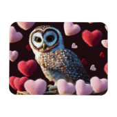 Owl met Fuzzy Hearts Magnet Magneet (Horizontaal)