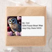 Owl met Fuzzy Hearts Shipping Labels (Insitu)