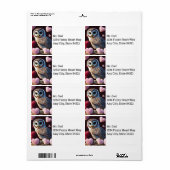 Owl met Fuzzy Hearts Shipping Labels (Full Sheet)