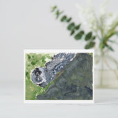 Owl met gemarmerd briefkaart (Staand voorkant)
