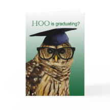 Owl met Glasses Grammar Afstuderen Card