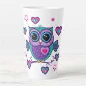 Owl met harten latte mok (Voorkant)