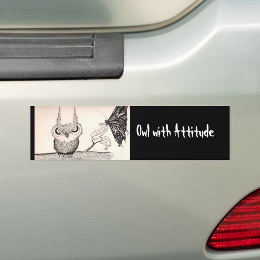 Owl met hoogte - Bumpersticker (Op auto)