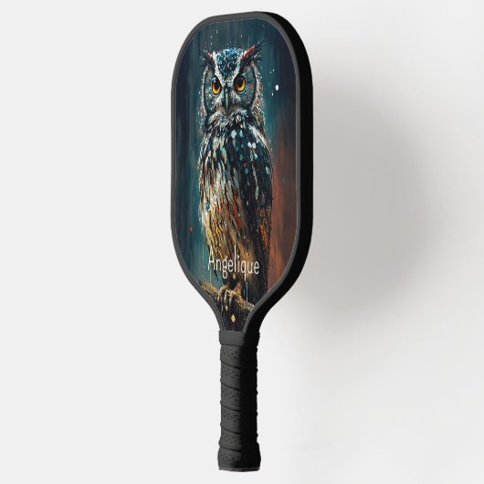 Owl met Jouw naam Pickleball Paddle (Links)