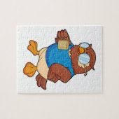 Owl met koffie-mok legpuzzel (Horizontaal)