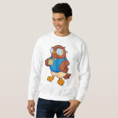 Owl met koffie-mok trui (Voorkant volledig)
