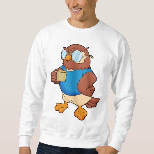 Owl met koffie-mok trui (Voorkant)