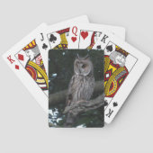 Owl met lange oren Close-up speelkaarten (Achterkant)