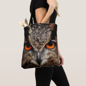 Owl met Oranje kleur Tote Bag (Dichtbij)