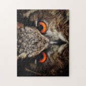 Owl met Oranje kleur voor ogen Legpuzzel (Verticaal)