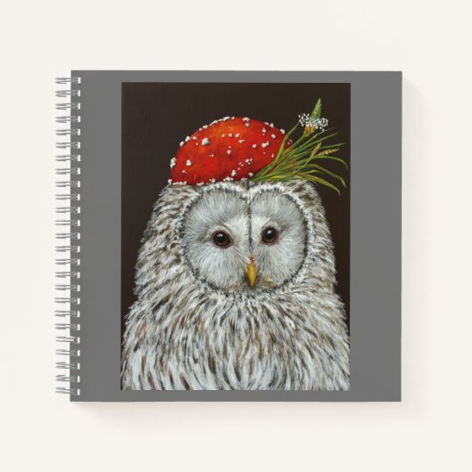owl met pet-laptop voor toadstool notitieboek (Voorkant)
