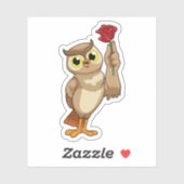 Owl met Roos Sticker (Vel)